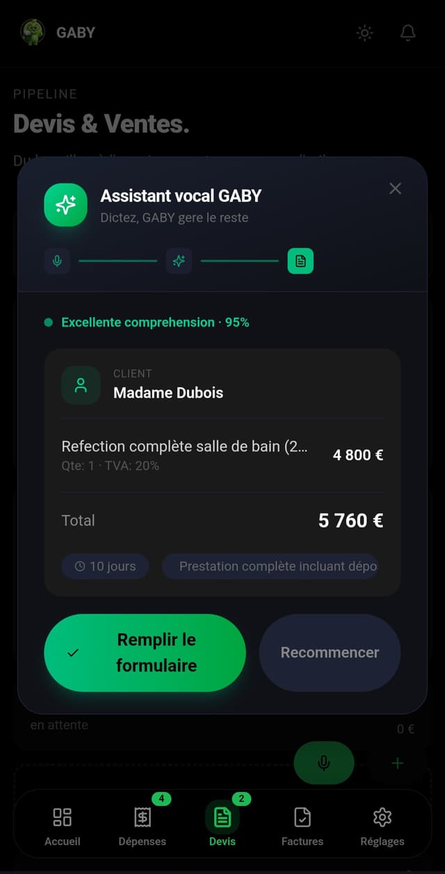 3. Le client reçoit